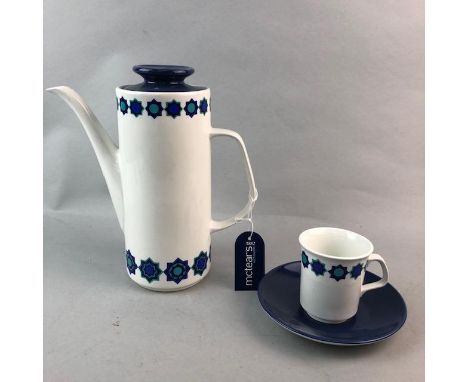 J&amp;G MEAKIN COFFEE SERVICE, comprising coffee pot, five cups, five saucers, cream and sugar, along with a Mayfair part tea