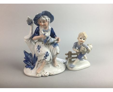ROYAL DOULTON FIGURE OF 'BUTTERCUP', HN 2309, 19cm high, along with a Nao figure of a female, 24cm high and five other decora