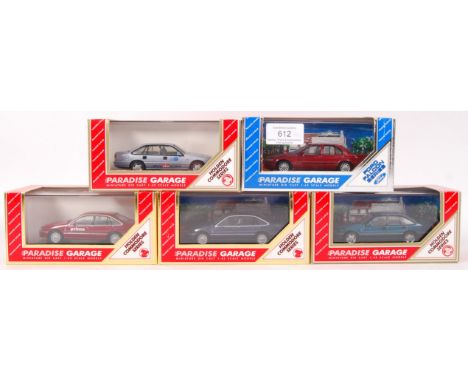 A collection of 5x Australian made Paradise Garage 1:43 scale precision diecast models. All from the Holden Commodore &amp; F