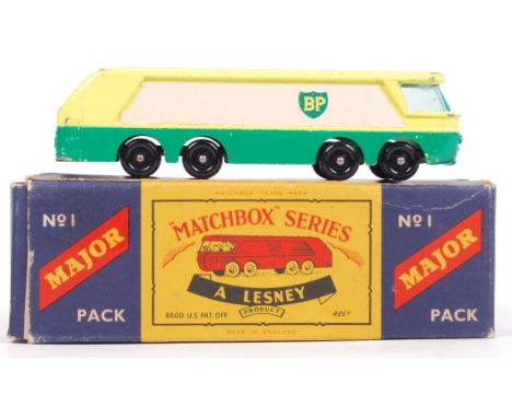 An original vintage Matchbox Lesney Major Pack No. 1 ' BP Petrol Tanker .' Model appears good to very good (some minor paint 