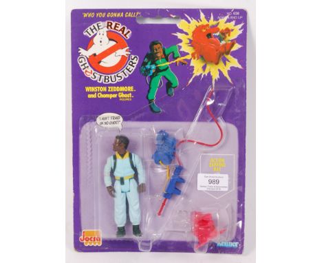 An original vintage retro 1980's Kenner made ' The Real Ghostbusters ' carded first issue action figure ' Winston Zeddmore an
