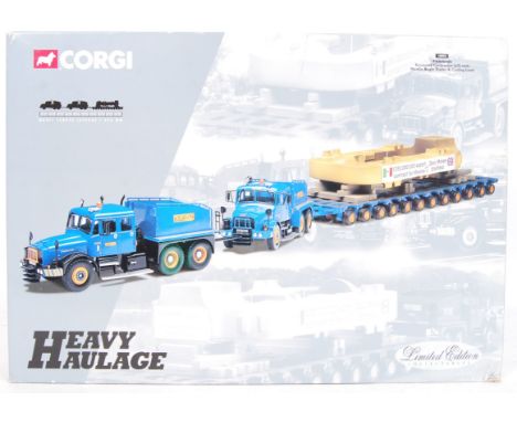 A Corgi Heavy Haulage 1:50 scale limited edition '18002 Pickfords ' diecast model truck set. no.1450/ 5,000. Appears mint, wi