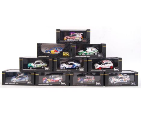 A good collection of 10x IXO Models 1:43 scale precision diecast model rally racing cars, to include; RAM388, RAM308, RAM389,