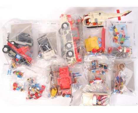 A large quantity of assorted vintage Playmobil playsets comprising of; 3961 Breakdown Truck, 3789 Rescue Helicopter, 3781 Fir