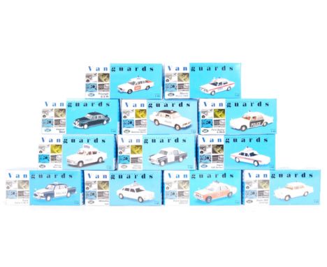 A collection of 12x assorted Police themed 1:43 scale Vanguards precision diecast models. To include; VA46000, VA04405, VA084