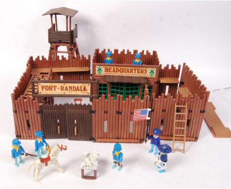 An original vintage Playmobil 3419 ' Fort Randall ' American Civil War playset. Appears complete, with figures, horse &amp; a