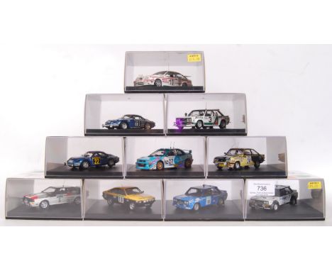 A collection of 10x Trofeu 1:43 scale precision diecast model rally racing cars to include; 1412, 1805, 1420, 1109, 820, 816,