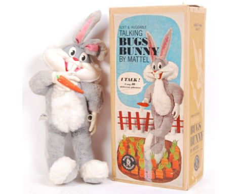 An original vintage Mattel made ' Soft &amp; Huggable Talking Bugs Bunny '. Appears within the original box. Speaks ten phras
