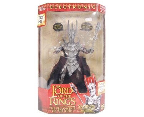 A Toy Biz made The Lord of the Rings; The Fellowship of the Ring electronic talking Sauron figure. Appears mint &amp; factory