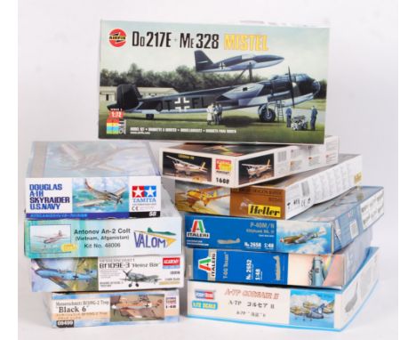 A collection of 10x assorted scale plastic model kits. All are presumed to be complete, but remain unchecked by us. Some seal