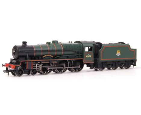 A Bachmann Branch Line 00 gauge model rail railway trainset locomotive 31-150T Loco 45670 ' Howard Of Effingham ' . With tend