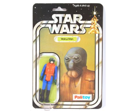 A superb original vintage Palitoy made carded Star Wars action figure ' Walrus Man '. Rare 20 back Palitoy card variation. Ca