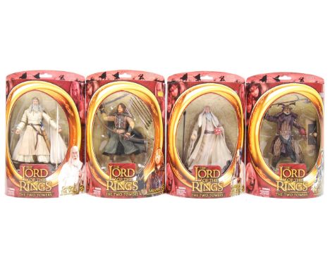 Four Toy Biz made The Lord of the Rings; The Two Towers action figures to include; Faramir, Gandalf The White, Easterling &am