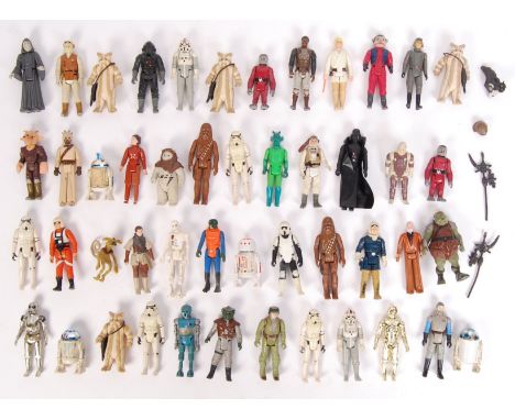 A large collection of 49x assorted vintage Kenner / Palitoy Star Wars action figures. Some with weapons / accessories. To inc