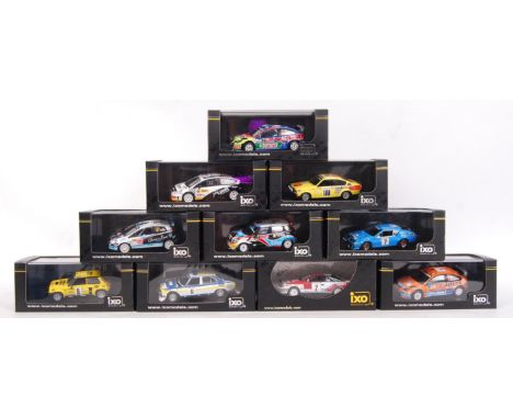 A collection of 10x IXO Models 1:43 scale precision diecast model rally racing cars to include; RAM342, RAC203, RAM471, RAM39