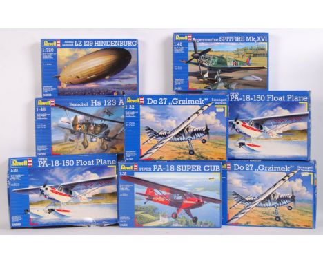 A good collection of 8x assorted Revell 1:32 / 1:48 / 1:720 scale plastic model aeroplane / aircraft kits. All appear unused.