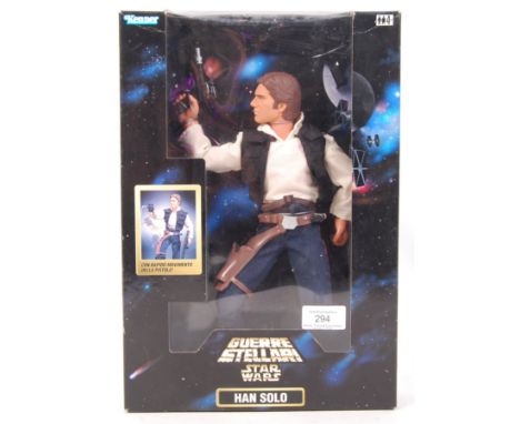 An original Kenner made Star Wars ' Han Solo ' 12" scale action figure - rare 'Shooting' pose figure. Mint, unused and factor