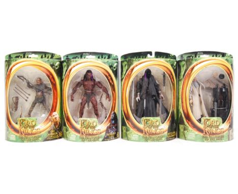 Four Toy Biz made The Lord of the Rings; The Fellowship of the Ring action figures to include; Saruman, Witch King Ringwraith