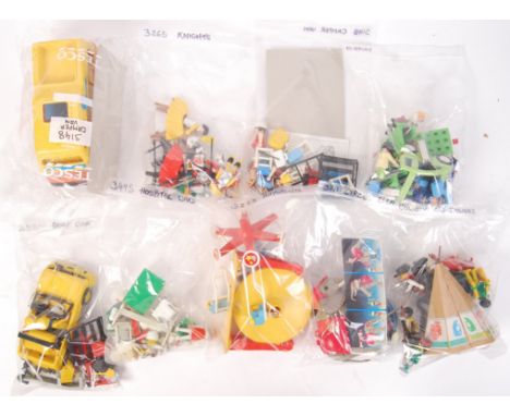 A collection of 9x original vintage Playmobil playsets comprising of; 3265 Knights, 3495 Hospital Ward, 3148 Camper Van, 3223
