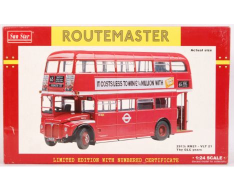 A fantastic original precision diecast Sun Star made Limited Edition 1:24 scale Routemaster model bus ' 2913 RM21 - VLT 21 ' 