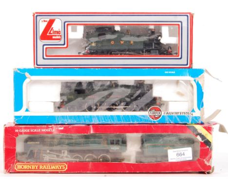 A collection of 3x 00 gauge railway trainset locomotives , all within their original boxes. Comprising of: Hornby Railways 92