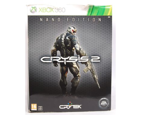 A rare Xbox 360 games console game ' Crysis 2 : Nano Edition ' limited edition game and memorabilia. Comprising; Figurine, ar