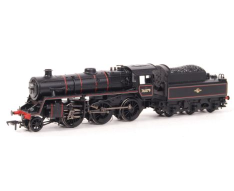 A Bachmann model rail 00 gauge railway trainset locomotive 32-952 ' 76079 BR Black Loco '. Black, with tender. Unboxed, mint.