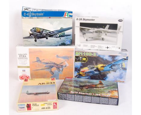 A good collection of 6x assorted scale plastic model aeroplane / aircraft kits. All appear unused (but are sold as unchecked)