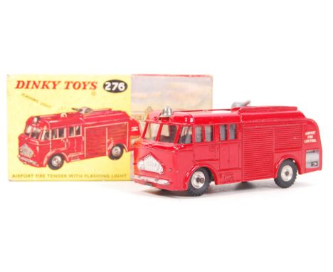An original vintage Dinky Toys boxed diecast model No. 276 ' Airport Fire Tender With Flashing Light. Model appears good+ to 