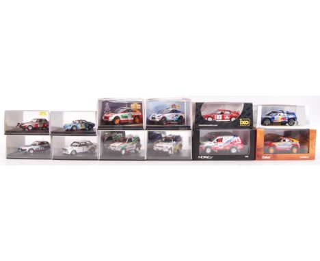 A good collection collection of 14x assorted 1:43 scale precision diecast model rally racing cars to include; Trofeu 812, 200