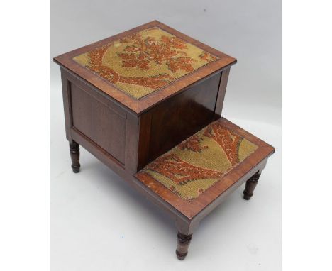 A 19th Century Mahogany bed step/ commode, 47.5cm tall