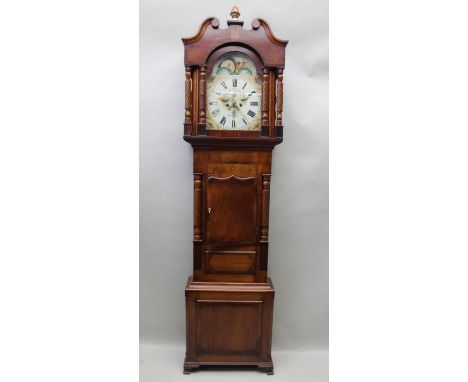 J Griffiths Bethesda, a 19th century longcase clock, 8-day movement, subsidiary seconds and date aperture, faux moon phase pa