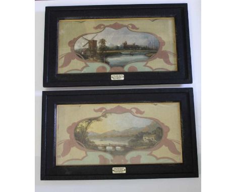 A pair of 19th century panels, preserved following the redecoration of the first First Class coach, from the London-Brighton 