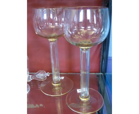 A Pair of Tall Glass Tea Light Holders