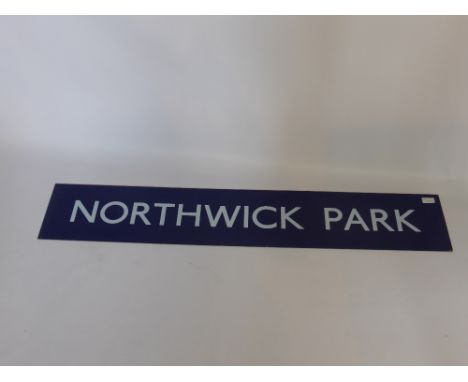 A London Underground Enamel Sign, depicting 'Northwick Park'.
