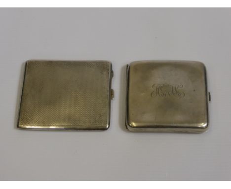Two Silver Cigarette Cases, one engine turned with Birmingham hallmark dd 1928/29, together with a further cigarette case dd 