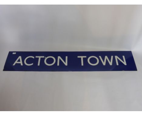 A London Underground Enamel Sign, depicting 'Acton Town'.