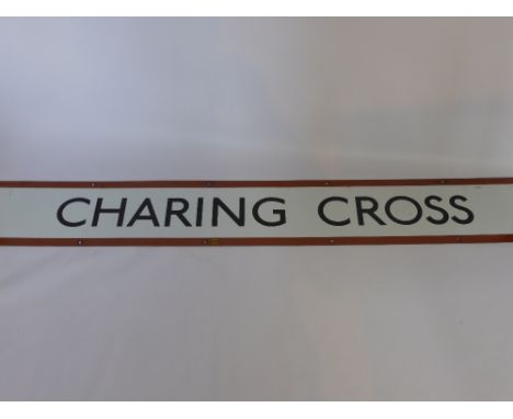London Underground Enamel Sign, depicting 'Charing Cross'.