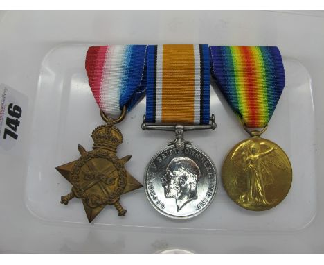 A WWI Medal Trio, comprising 1914-16 Star, War Medal, Victory Medal to 54-070347 Pte M Calder, Army Service Corp, mounted as 