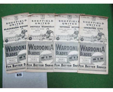 Sheffield United 1949-50 Programmes v. Blackburn, Leicester, Sheffield Wednesday, Tottenham. (4)