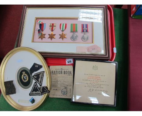 A WWII Set of Five Medals, comprising 1939/45 Star, Africa Star with 1st Army Bar, Italy Star, Defense Medal, War Medal with 