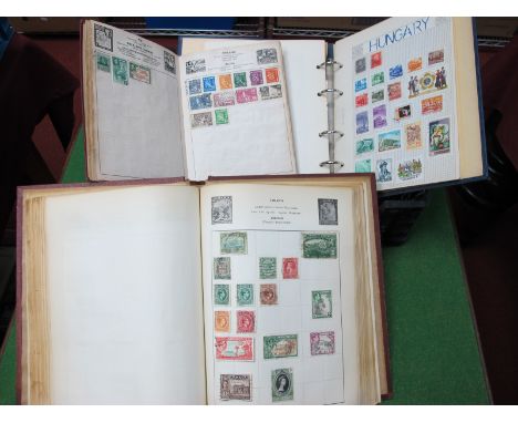 Three Albums of Mainly Used World Stamps, including many low value King George VI Commonwealth some fine, mainly from 1910 to