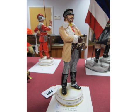 A Michael J Sutty China Figure of 'Officer 20th Foot 1855', from the period uniforms of the British Army series, limited edit