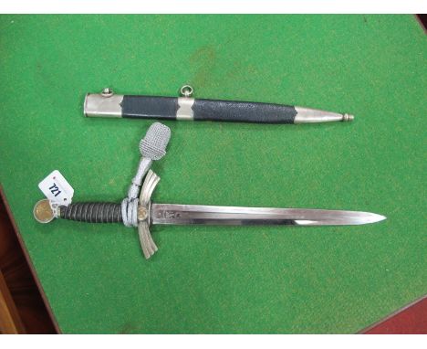 A WWII Era German Third Reich 1st Pattern Lutfwaffe Officers Dagger, blade stamped SMF Solingen, with original scabbard, dama