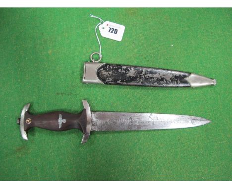 A WWII Era German Third Reich NSKK Dagger, with correct black scabbard, blade stamped for P D Luneschloss.