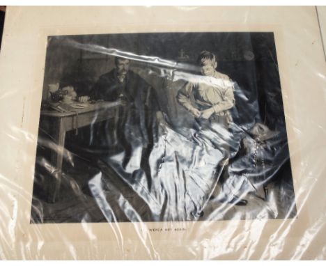 A PORTFOLIO OF PICTURES AND PRINTS, including a portrait of Baden Powell, one other of scouting interest and a print by J Boy
