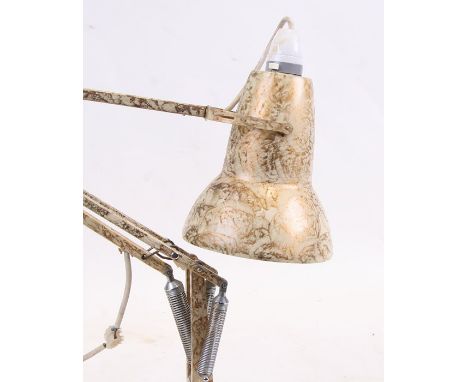 A mid century Herbert Terry design Anglepoise two-step base lamp with original scumble glaze decoration.