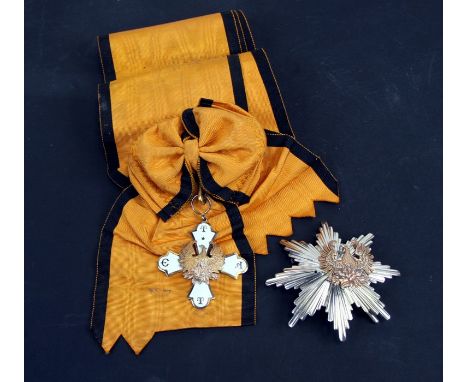 The Greek Order of the Phoenix Silver Cross (First version 1926-1935) with sash.