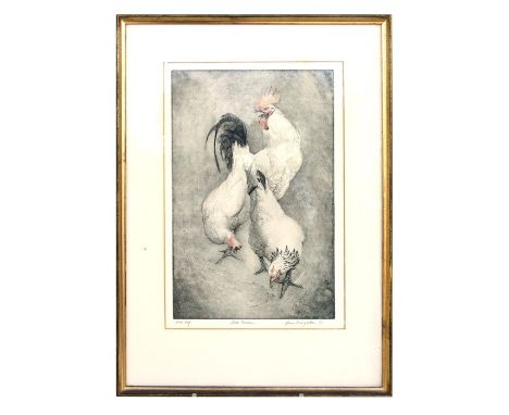 Anne Shingleton - White Chicken - artist proof print, signed &amp; dated '80 in pencil to the margin with Mall Galleries labe