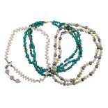 British, Circa 1980s, A group of three necklaces